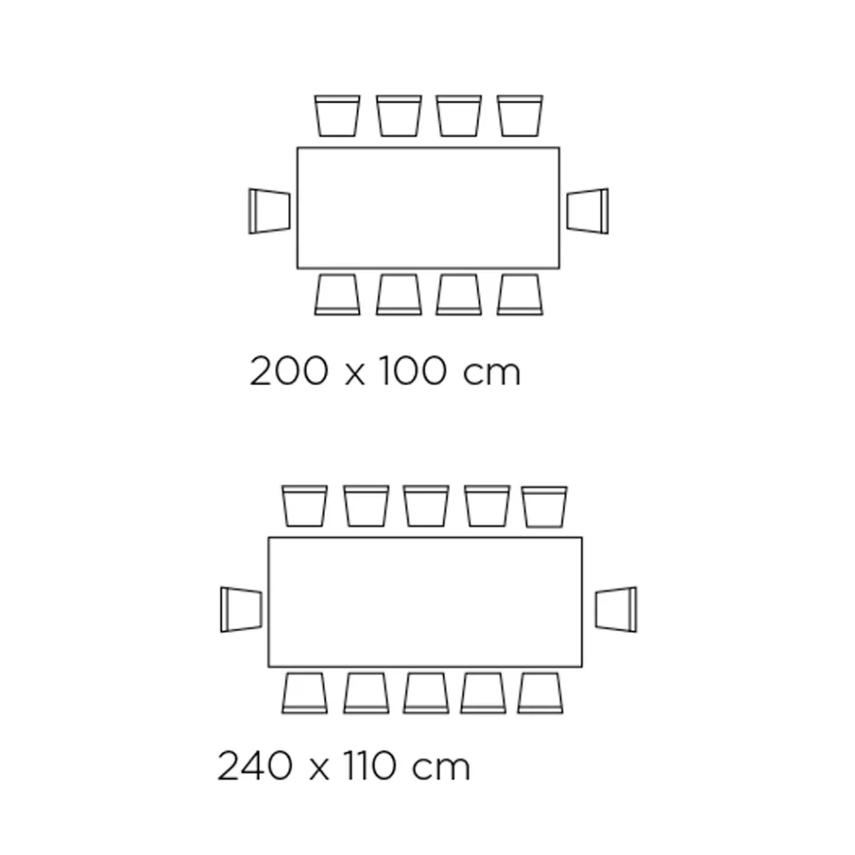 Table Fixe avec Bord Inversé en Verre Extra-clair et Acier Fabriquée en Italie - Grotta Viadurini