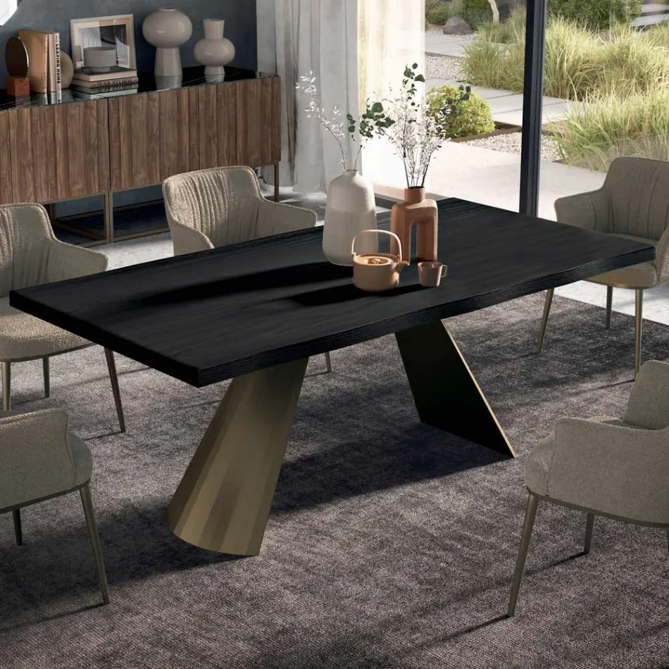 Table Fixe avec Bord Écorcé Irrégulier Fabriquée en Italie - Verres Viadurini