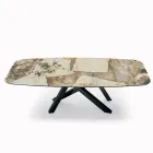 Table Fixe avec Plateau en Forme de Tonneau en Céramique Made in Italy - Settimmio Viadurini