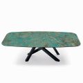 Table Fixe avec Plateau en Forme de Tonneau en Céramique Made in Italy - Settimmio