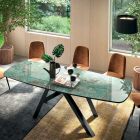 Table Fixe avec Plateau en Forme de Tonneau en Céramique Made in Italy - Settimmio Viadurini