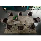 Table Fixe avec Plateau en Forme de Tonneau en Céramique Made in Italy - Settimmio Viadurini