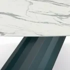 Table Fixe avec Plateau en Stratifié en Forme de Tonneau Made in Italy - Pantalon Viadurini