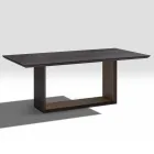 Table Fixe avec Plateau Biseauté et Base Bicolore Fabriquée en Italie - Jadis Viadurini