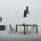 Table Fixe avec Plateau Biseauté en Noyer Canaletto Fabriquée en Italie - Caspian Viadurini