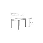 Table fixe avec plateau et insert dans les pieds en HPL Made in Italy - Kappa Viadurini