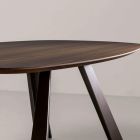 Table fixe avec plateau elliptique et bord biseauté fabriquée en Italie - Tirian Viadurini