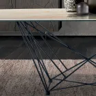 Table Fixe avec Plateau en Céramique et Base en Acier Fabriquée en Italie - Ezzellino Viadurini