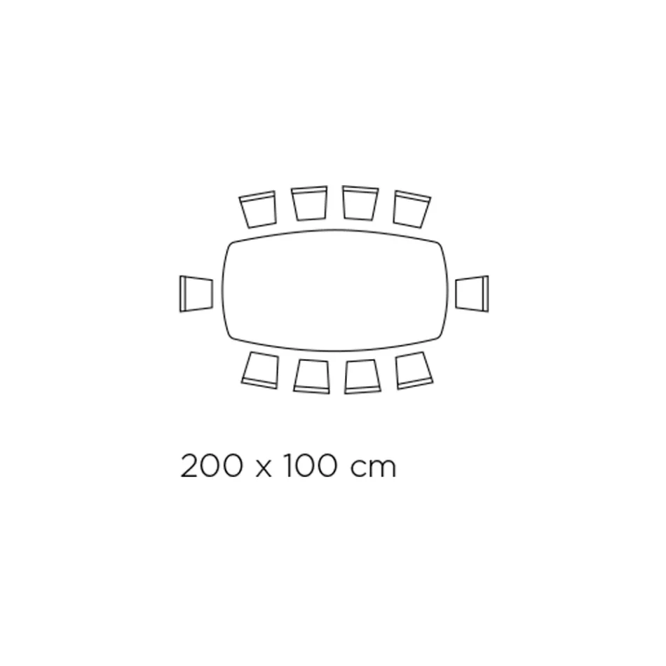 Table fixe avec plateau en verre en forme de tonneau et base en acier fabriquée en Italie - Ezzellino Viadurini