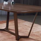Table fixe avec plateau façonné et base en bois fabriquée en Italie - Digory Viadurini