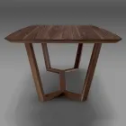 Table fixe avec plateau façonné et base en bois fabriquée en Italie - Digory Viadurini