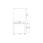 Table d'extérieur fixe en Hpl Alicante et base en métal fabriquée en Italie - Carl Viadurini