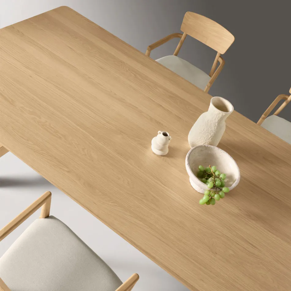 Table fixe huit places en MDF finition bicolore - Talia Viadurini