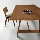 Table fixe huit places en MDF finition bicolore - Talia Viadurini