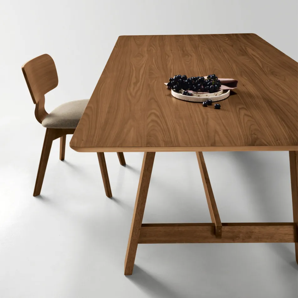 Table fixe huit places en MDF finition bicolore - Talia Viadurini