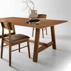 Table fixe huit places en MDF finition bicolore - Talia Viadurini