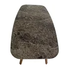 Table à manger fixe en céramique Emperador polie fabriquée en Italie - Nord Viadurini