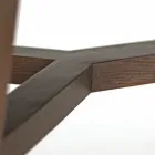 Table à manger fixe en céramique Emperador polie fabriquée en Italie - Nord Viadurini