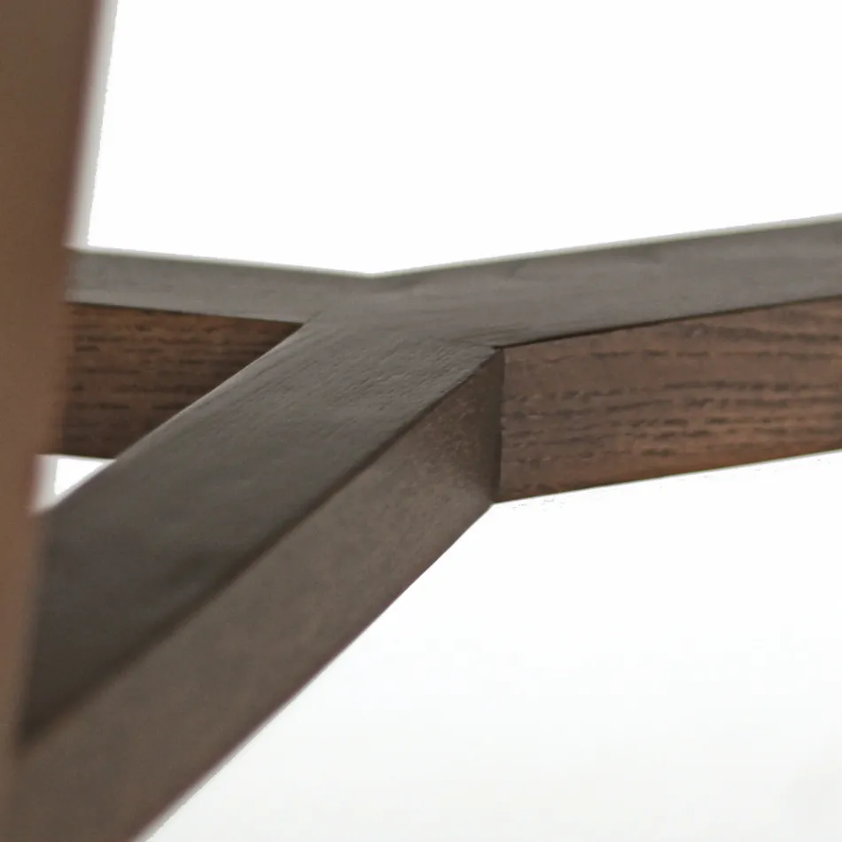 Table à manger fixe en céramique Emperador polie fabriquée en Italie - Nord Viadurini