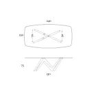 Table à manger fixe en verre et polyuréthane rigide fabriquée en Italie - Lavande Viadurini