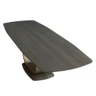 Table de Salon Fixe en Bois Massif avec Piédestal Central - Luuk Viadurini