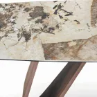 Table de salon fixe avec base en bois fabriquée en Italie - Equatore Viadurini