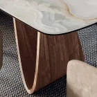 Table de salon fixe avec base en bois fabriquée en Italie - Equatore Viadurini