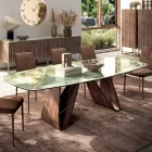 Table de salon fixe avec base en bois fabriquée en Italie - Equatore Viadurini