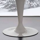 Table elliptique fixe en verre trempé extra-blanc et acier Aurora Viadurini