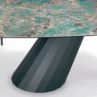Table Fixe en Acier et Plateau en Céramique Made in Italy - Pantalon Viadurini