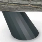 Table Fixe en Acier et Plateau en Céramique Made in Italy - Pantalon Viadurini