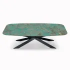 Table Fixe en Céramique Amazonite Polie Fabriquée en Italie - Grotta Viadurini