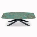 Table Fixe en Céramique Amazonite Polie Fabriquée en Italie - Grotta