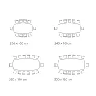Table Fixe en Céramique et Base en Acier Peint Noir Fabriquée en Italie - Verres Viadurini