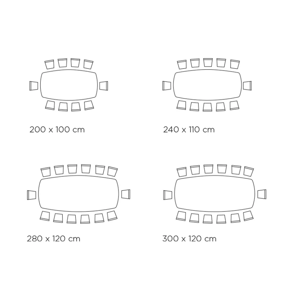 Table Fixe en Céramique et Base en Acier Peint Noir Fabriquée en Italie - Verres Viadurini