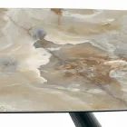 Table Fixe en Céramique et Base en Acier Peint Noir Fabriquée en Italie - Verres Viadurini