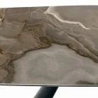 Table Fixe en Céramique et Base en Acier Peint Noir Fabriquée en Italie - Verres Viadurini