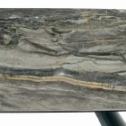 Table Fixe en Céramique et Base en Acier Peint Noir Fabriquée en Italie - Verres Viadurini