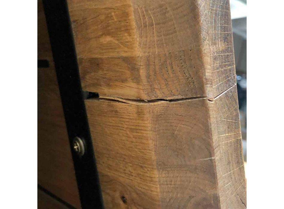 Table fixe en bois massif avec pieds en verre trempé Tito Viadurini