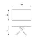 Table Fixe en Placage de Chêne et Piètement en Métal Noir - Skipper Viadurini