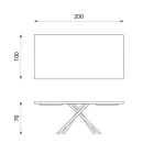 Table Fixe en Placage de Chêne et Piètement en Métal Noir - Skipper Viadurini