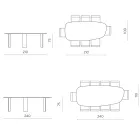Table fixe disponible en trois coloris, finition effet bois et deux dimensions - Musa Viadurini