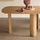 Table fixe disponible en trois coloris, finition effet bois et deux dimensions - Musa Viadurini