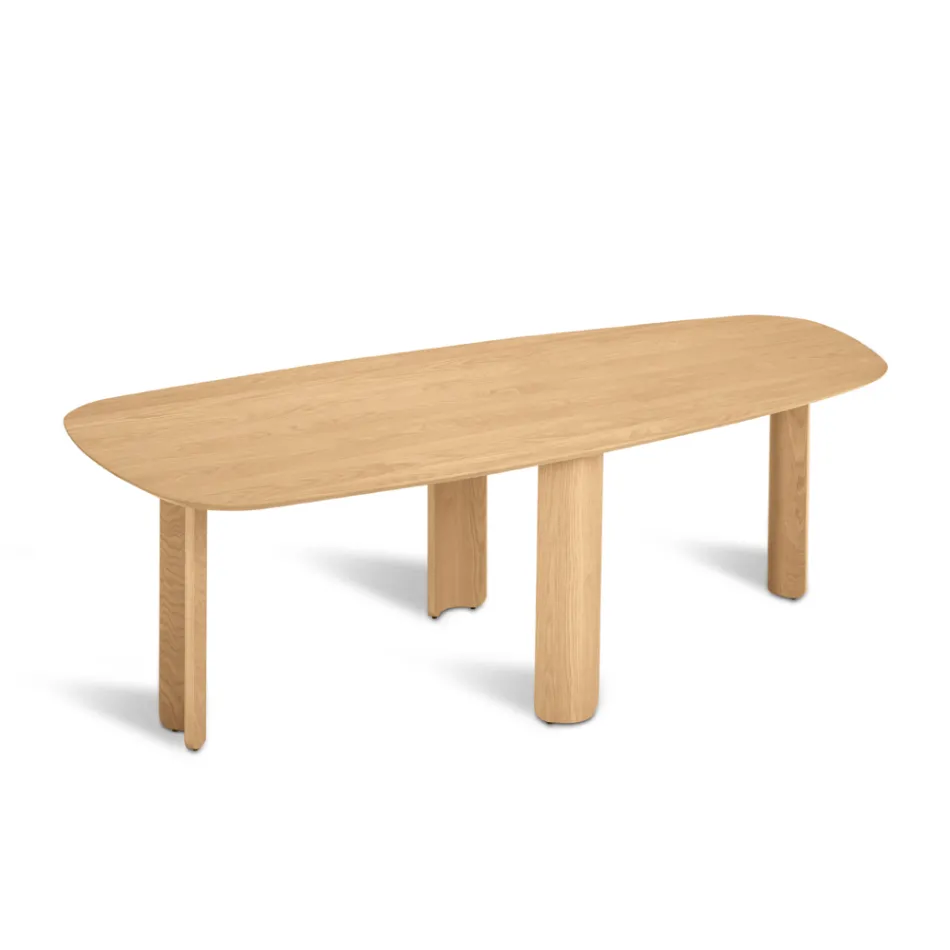 Table fixe disponible en trois coloris, finition effet bois et deux dimensions - Musa Viadurini