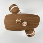 Table fixe disponible en trois coloris, finition effet bois et deux dimensions - Musa Viadurini