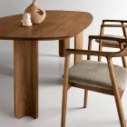 Table fixe disponible en trois coloris, finition effet bois et deux dimensions - Musa Viadurini