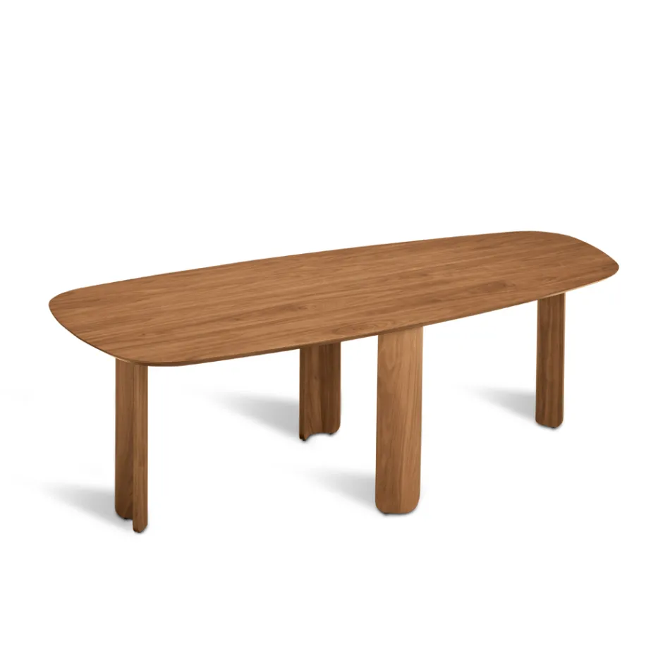 Table fixe disponible en trois coloris, finition effet bois et deux dimensions - Musa Viadurini