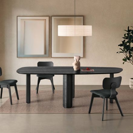 Table fixe disponible en trois coloris, finition effet bois et deux dimensions - Musa Viadurini