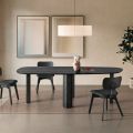 Table fixe disponible en trois coloris, finition effet bois et deux dimensions - Musa