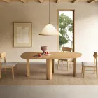 Table fixe disponible en trois coloris, finition effet bois et deux dimensions - Musa Viadurini